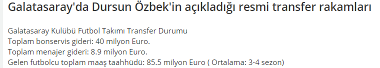 Galatasaray 45 Milyon Euro Bonservis Döküp Şampiyon Olamazsa