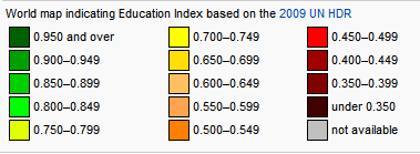  Dünya eğitim düzeyi haritası