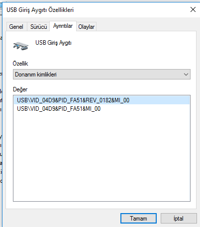  Usb giriş aygıtı çalışmıyor