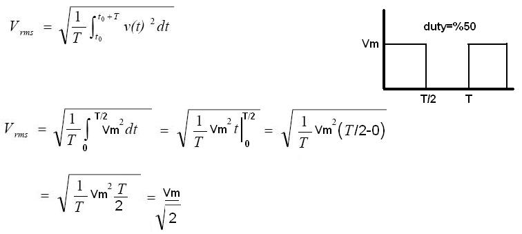  Kare dalga sinyalinin etkin degeri nasıl hesaplanır?