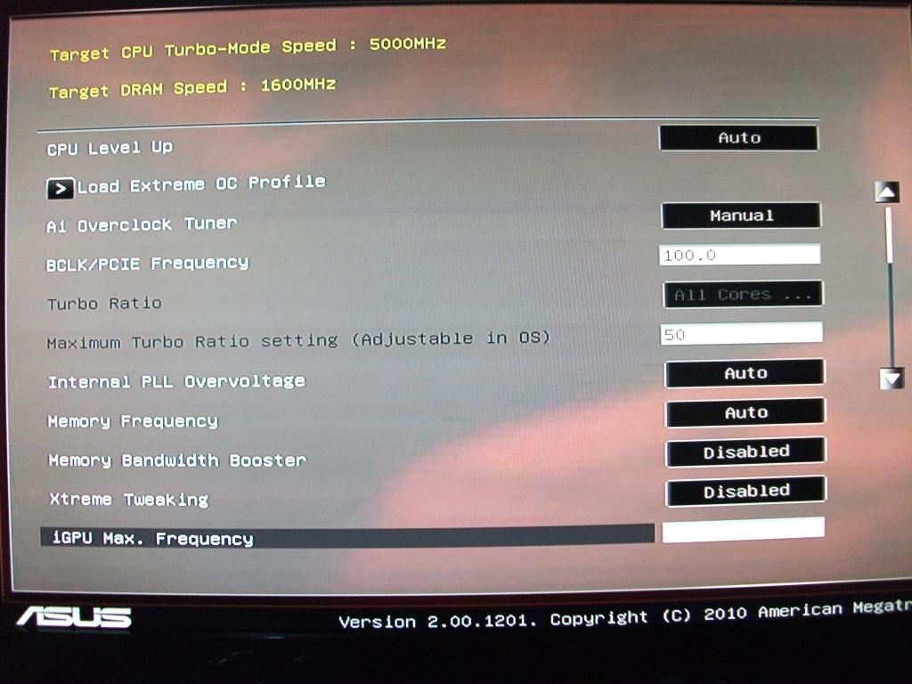  Corei5 2500k ve Asus Maximus 4 gene -z ayarları