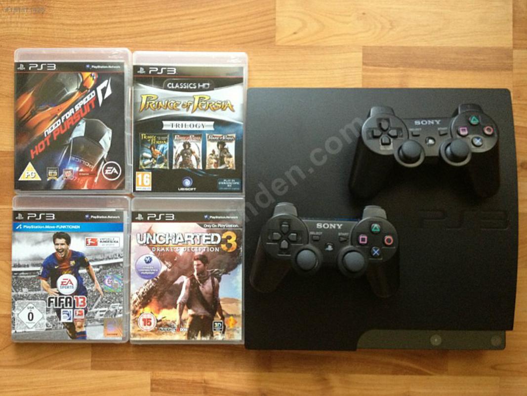  PS3 SLIM 160 GB TERTEMIZ + 2 ORJINAL KOL + 7 OYUN HEDIYE
