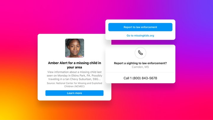 Instagram, kayıp çocukların bulunmasına yardımcı olmak için Amber Alerts gösterecek