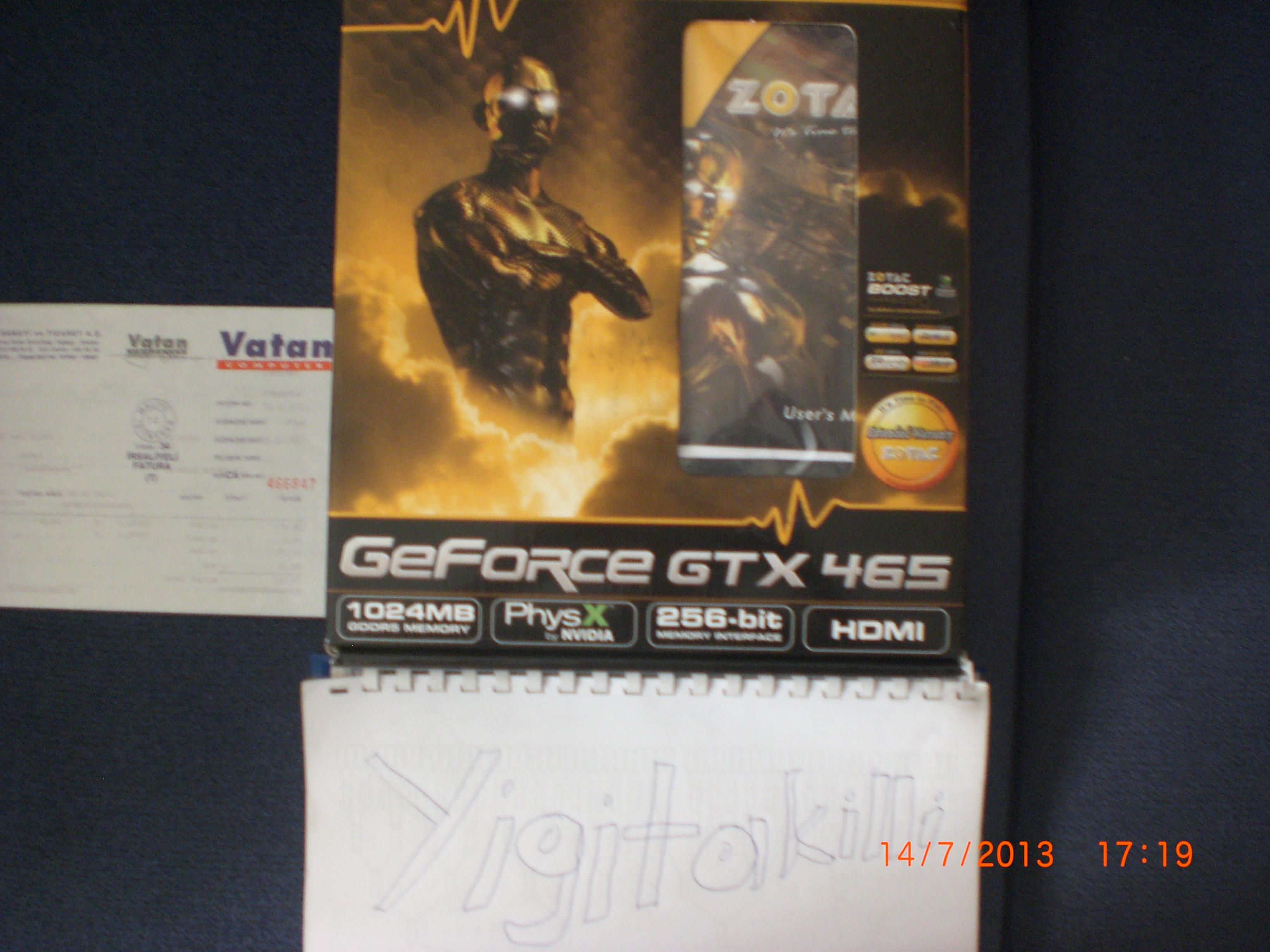  Satılık Full Kutulu,Faturalı Nvidia GTX 465.''200 TL''