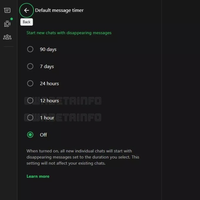 WhatsApp 1 saatlik kaybolan mesajları test ediyor