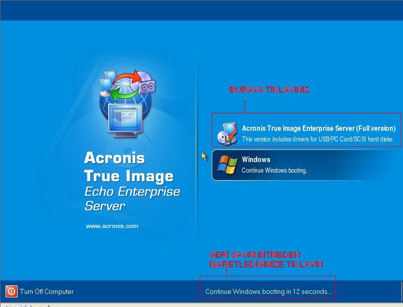  Acronis securezone oluşturma! (Tek tuş ile cd siz image alma ve yükleme)