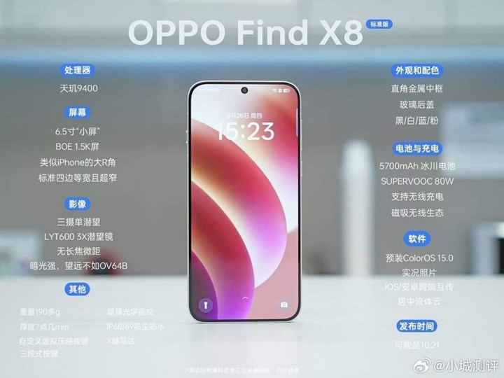 Oppo Find X8'in özellikleri ve canlı görüntüleri ortaya çıktı