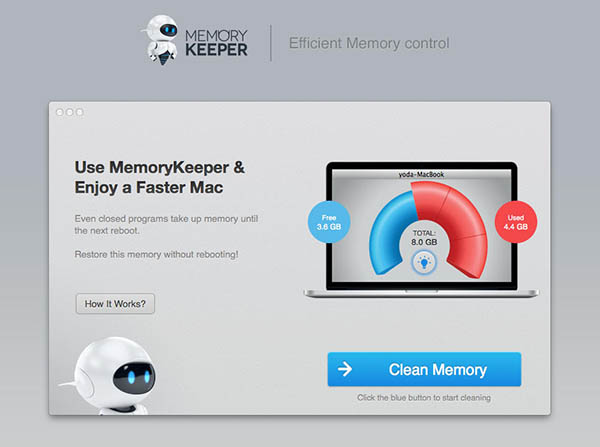 MemoryKeeper, Mac bilgisayar sistemlerinin belleğini temizleyerek performans artışı sağlayabiliyor