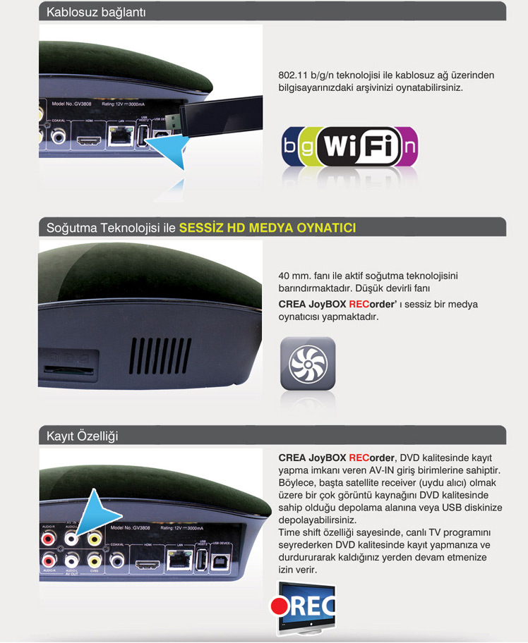  Crea Mediaplayer JOY BOX RECORDER Full HD