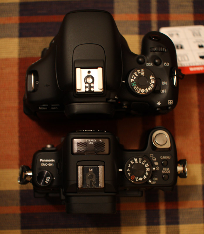  Canon 7D vs Canon 600D vs Panasonic GH1(2) fotoğraflı boyut karşılarştırması