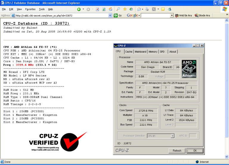  FX57 @ 3729 MHz w/Birkat