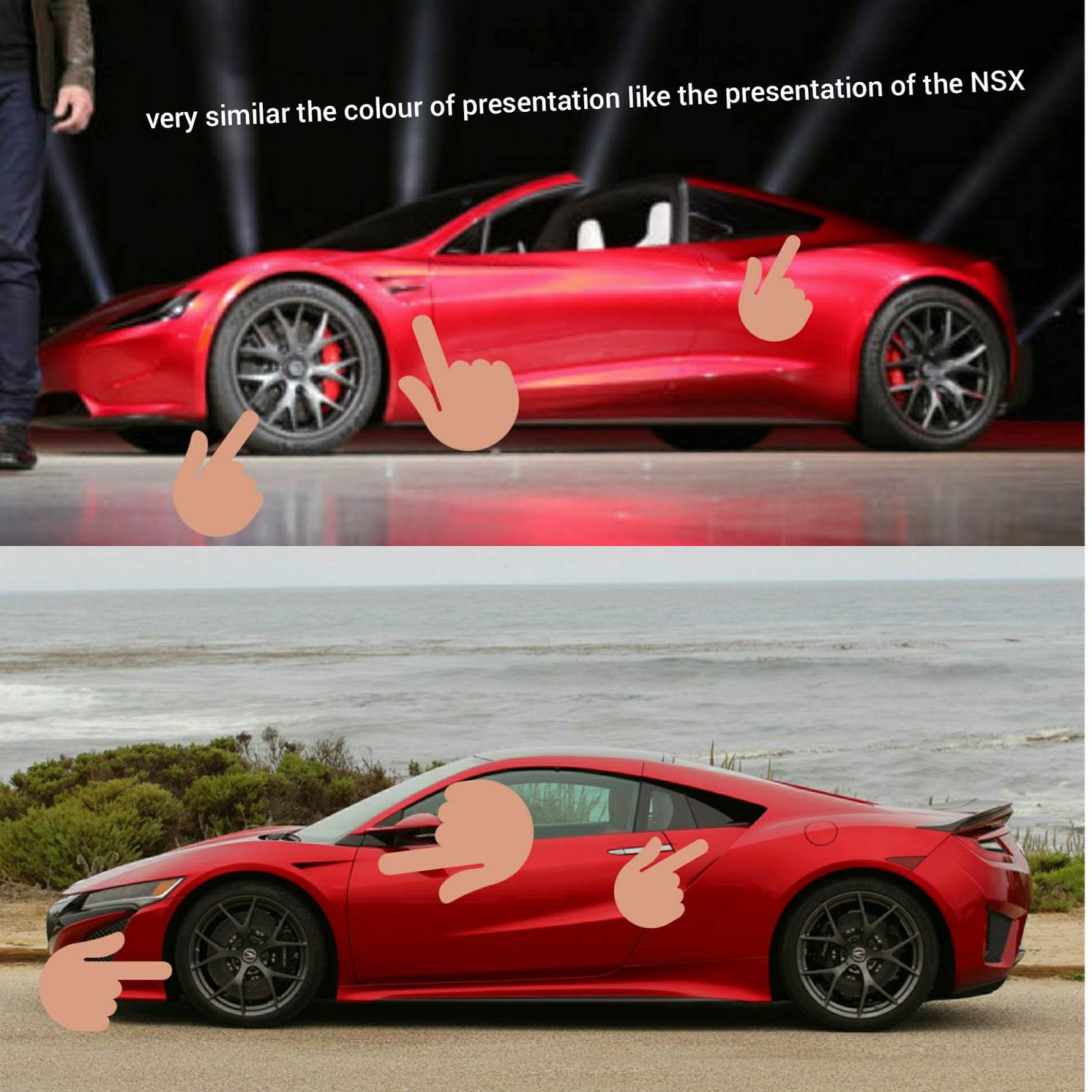 Tesla Roadster'ın tasarımı Honda NSX'in kopyası mı?