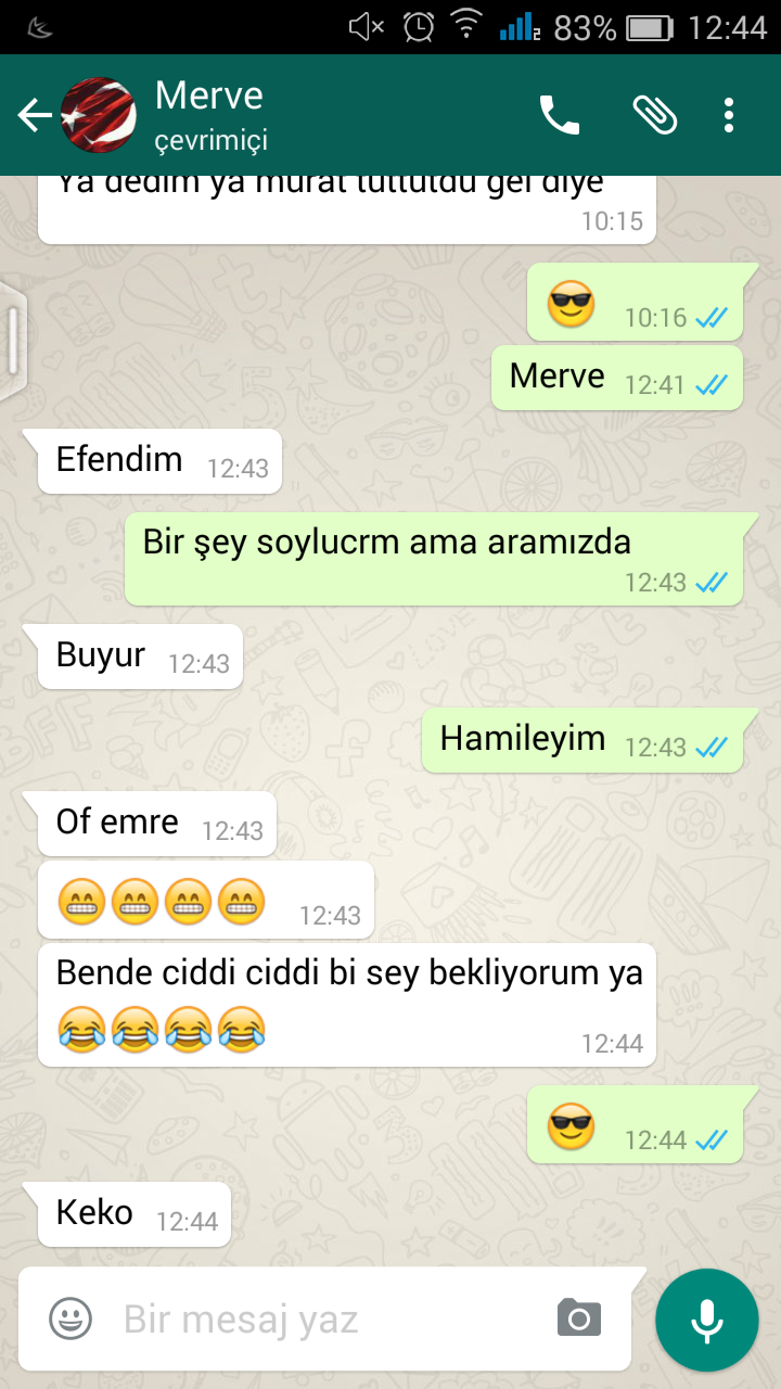  Whatsapp'tan Kızlara Hamileyim Diyoruz [KONU TUTTU]