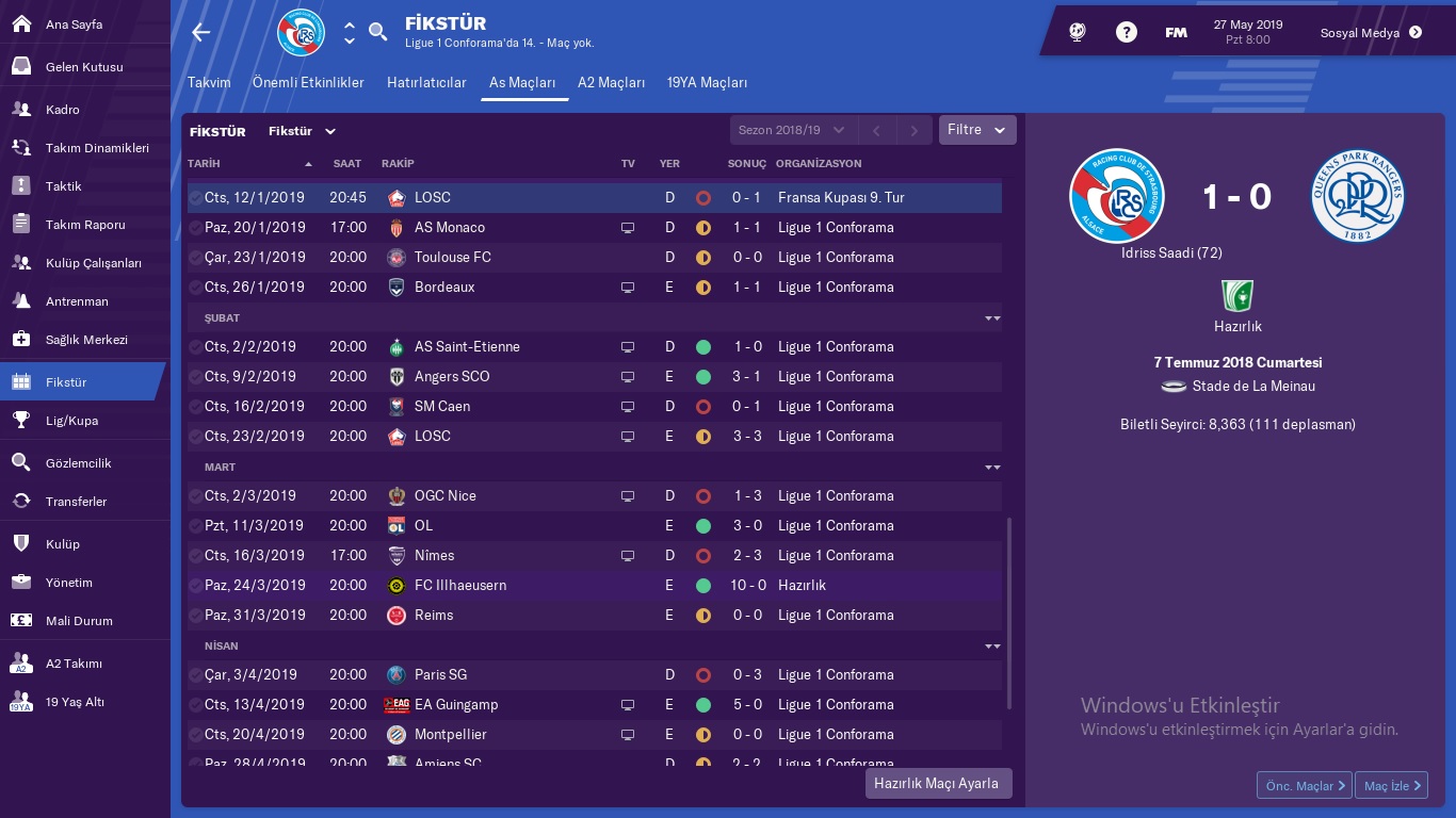 FM 2019 & STRASBOURG & 2.SEZON ŞAMPİYON OLDUK MU?  & MUHAMMET AKYILDIZ