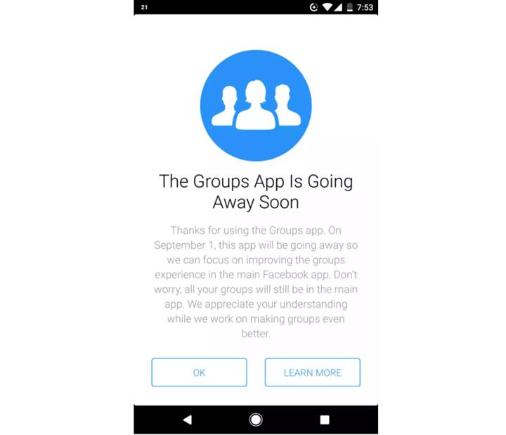 Facebook Groups uygulaması kapanıyor