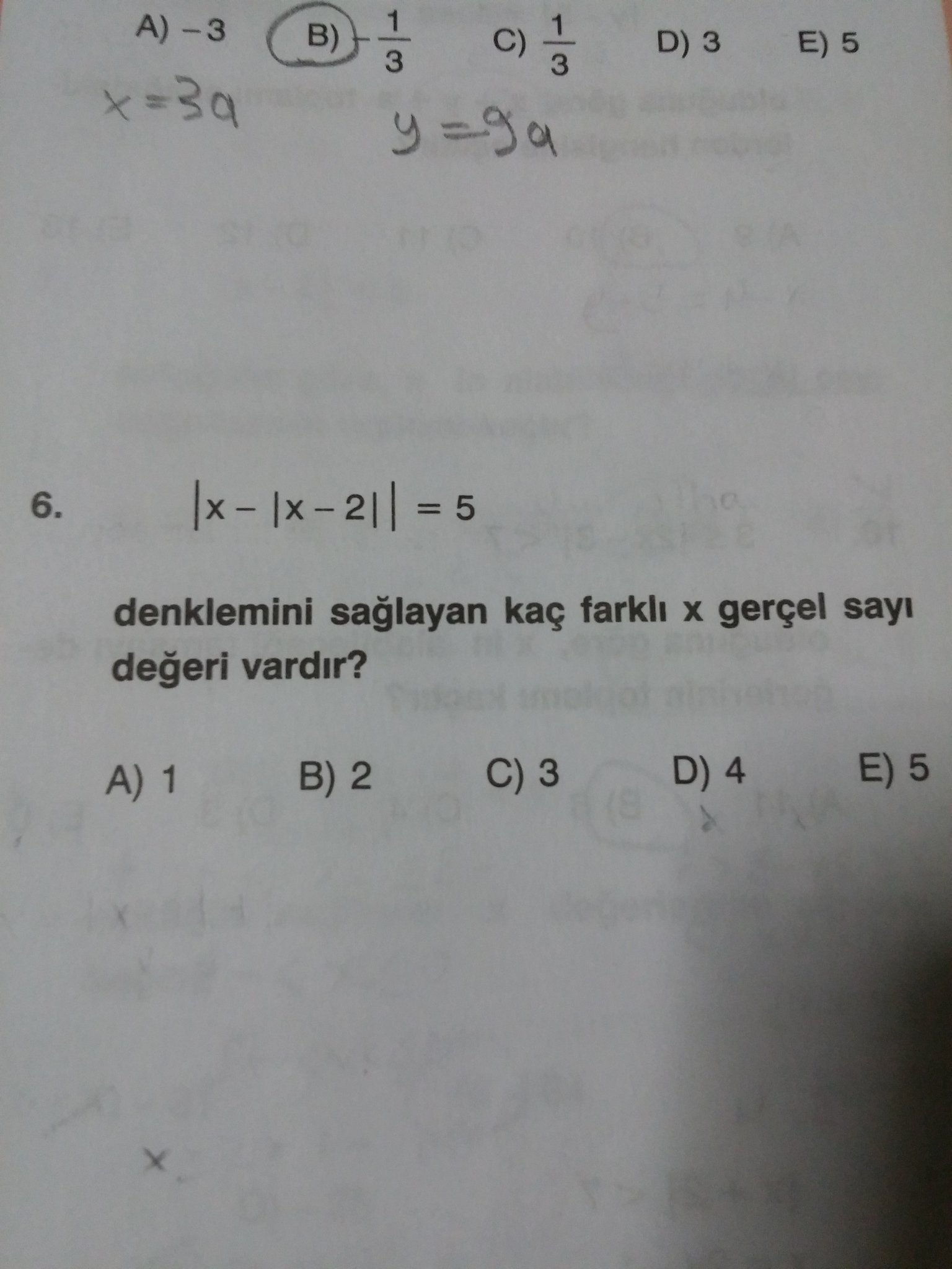  3 MUTLAK DEĞER SORUSU .. YARDIM LÜTFEN ..