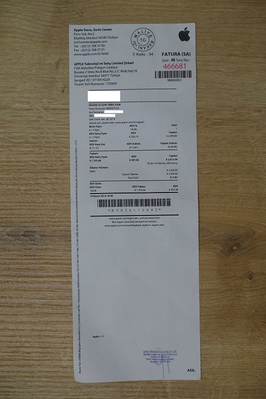  iphone 5s 32gb siyah 14.11.2016 tarihine kadar apple Türkiye garantili sıfır ayarında