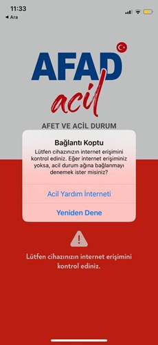 AFAD Acil Çağrı mobil uygulamasında erişim sorunu yaşanıyor