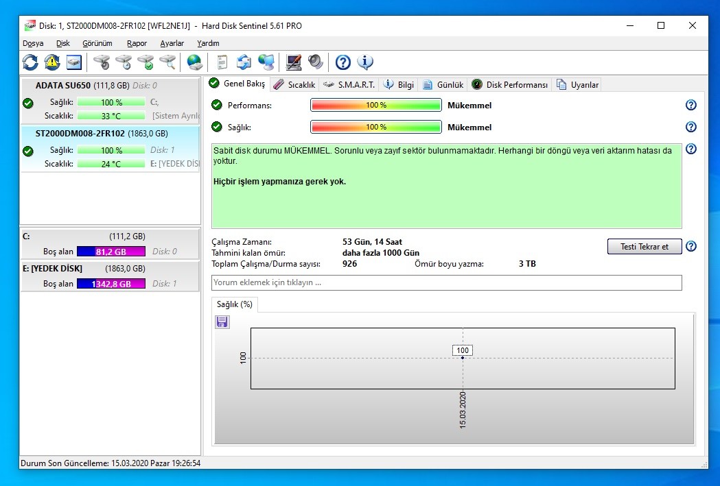 Seagate 2TB Barracuda 256MB 7200rpm (ST2000DM008) Harddisk - SATILMIŞTIR