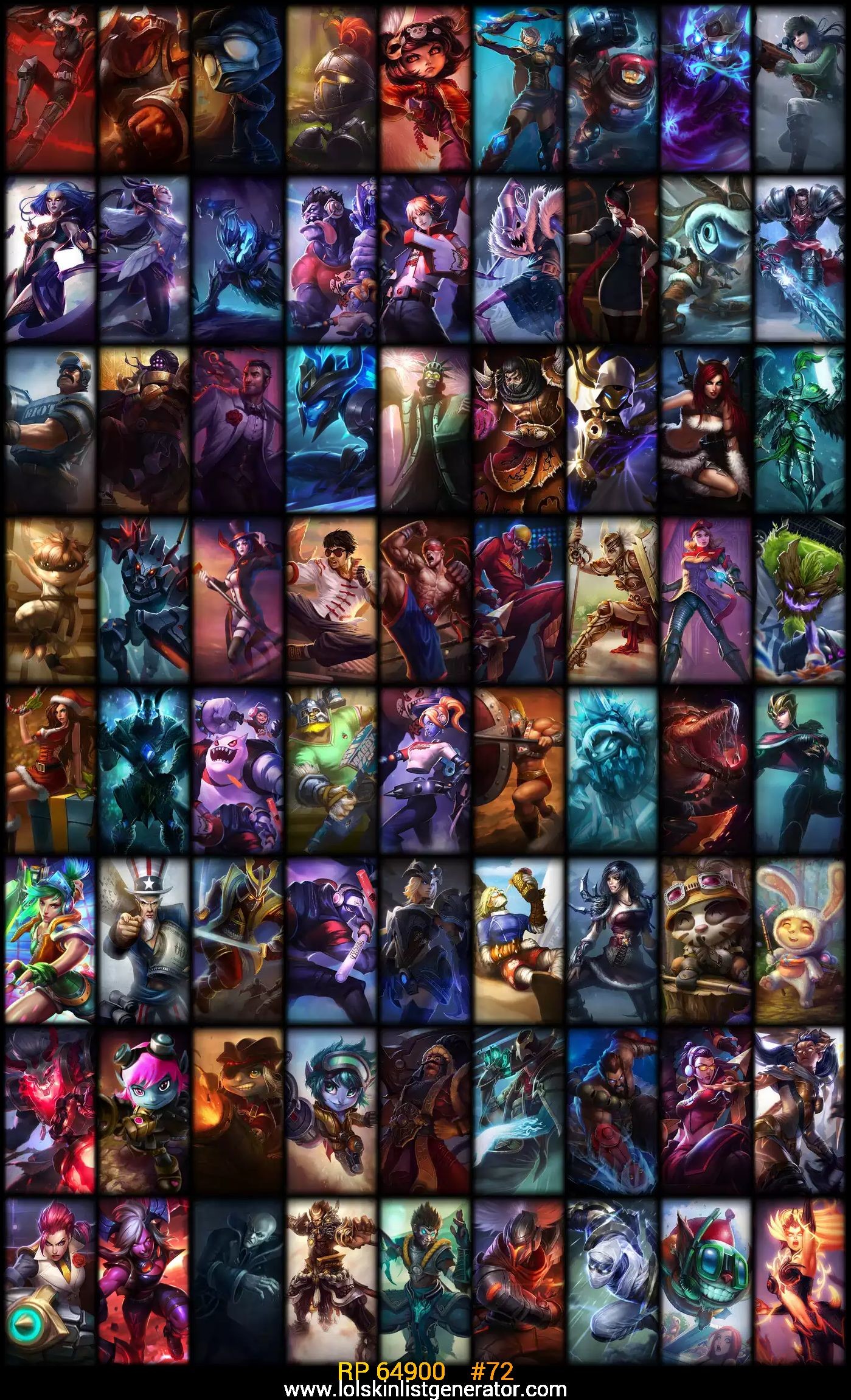  YENİ League of Legends Skin List yapıcı site 2015