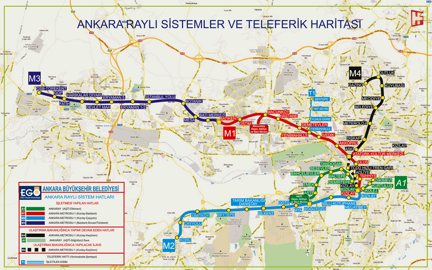 Карта метро анкары