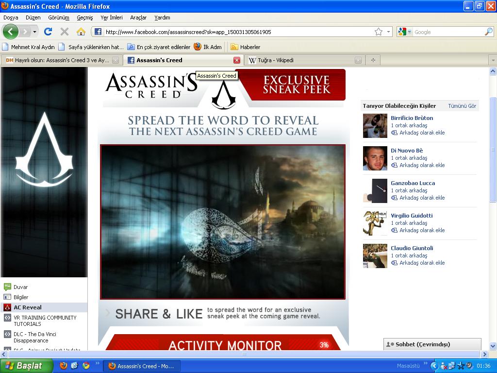  Hayırlı olsun: Assassin's Creed 3 ve Ayasofya :)