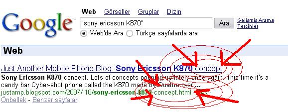  SONY ERİCSSON K870 ÇIKIYOR