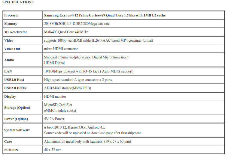  Odroid U2   Exynos4412 Prime1.7 Ghz Mali 400  ANA KONU