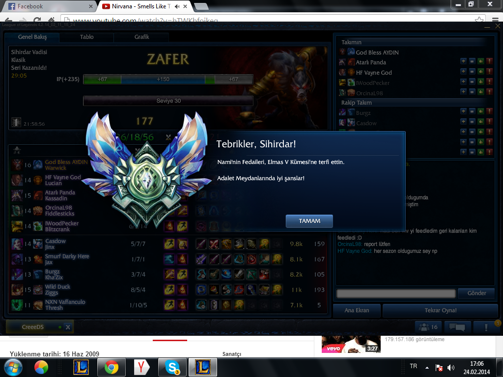  Daymınd serisindeyim beyler şans dileyin(Diamond Oldum qnqslar)