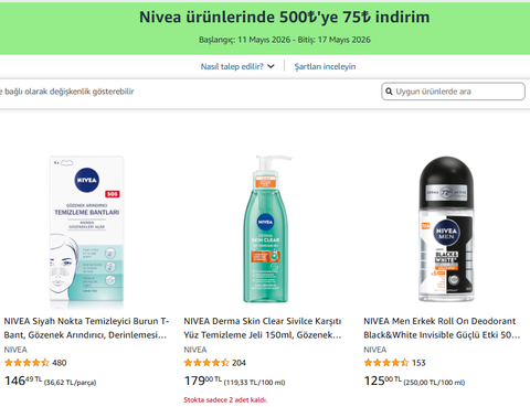 Amazon TEMEL TÜKETİM & GIDA & TEMİZLİK ve KOZMETİK ÜRÜNLERİ FIRSATLARI