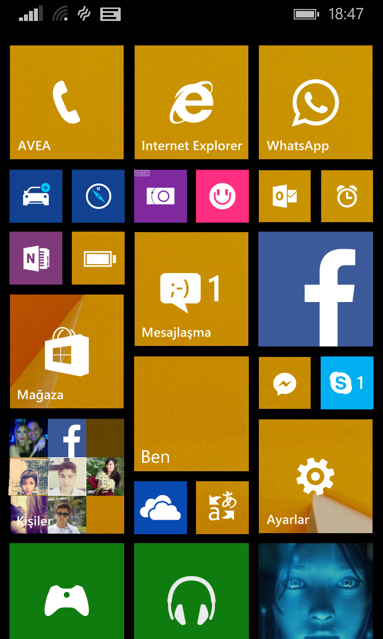  Windows Phone 8.1 Ana Ekranlarınız