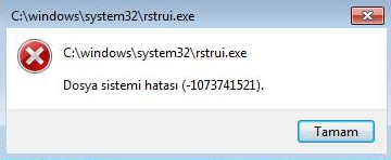  C:\windows\System32\rstrui.exe hatası yardım.