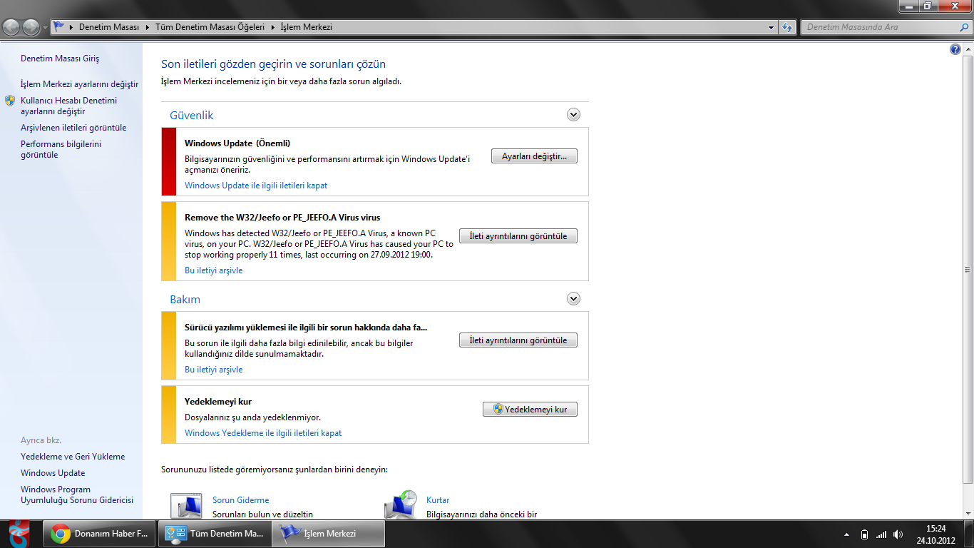  Windows 7 güvenlik duvarı açılmıyor..