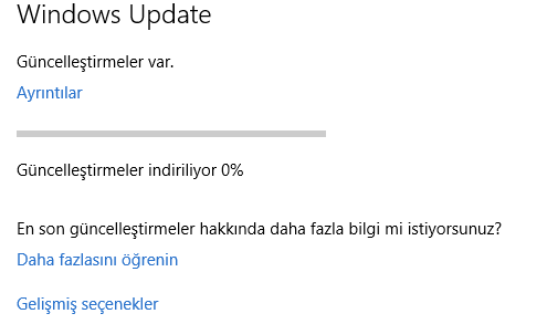  Windows10 Güncelleme Hataları