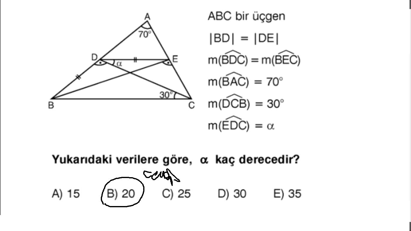  1 tane geometri Soru