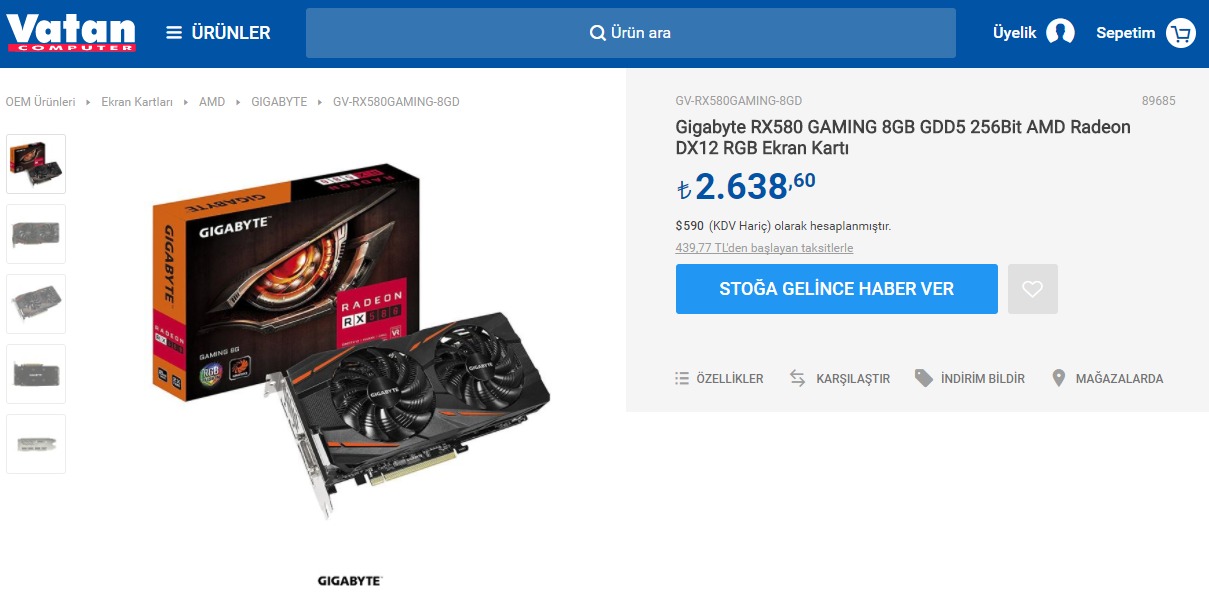 GIGABYTE ekran kartları artık Vatan Bilgisayar'da!