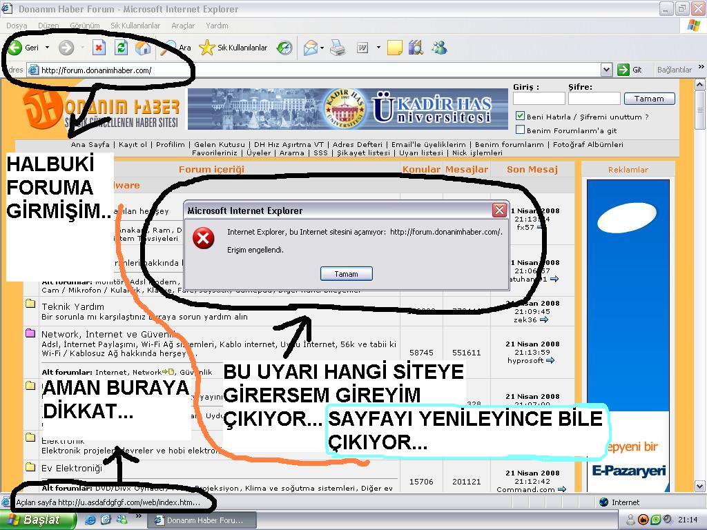  'Bağlantılı Yeni sorun çıktı!' (Arkadaşlar bu nasıl trojandır?(http:// u.asdafdgfgf.com/ads.js)