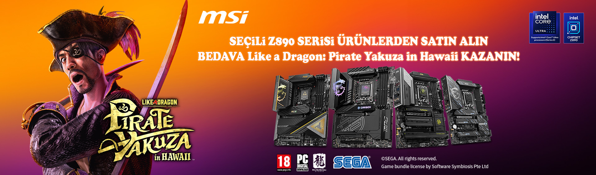 Seçili MSI Z890 Anakart Satın Alanlara Like a Dragon: Pirate Yakuza Oyunu Bedava!