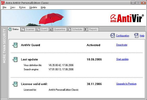  Avira AntiVir PersonalEdition Classic 8.1.0.295 (En İyi Ücretsiz Virüsten Koruma Yazılımı)