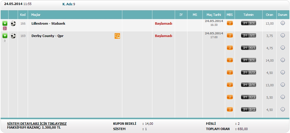  Arkadaslar yeni bir sistem test ediyorum (gercek parayla oynanmıcak)