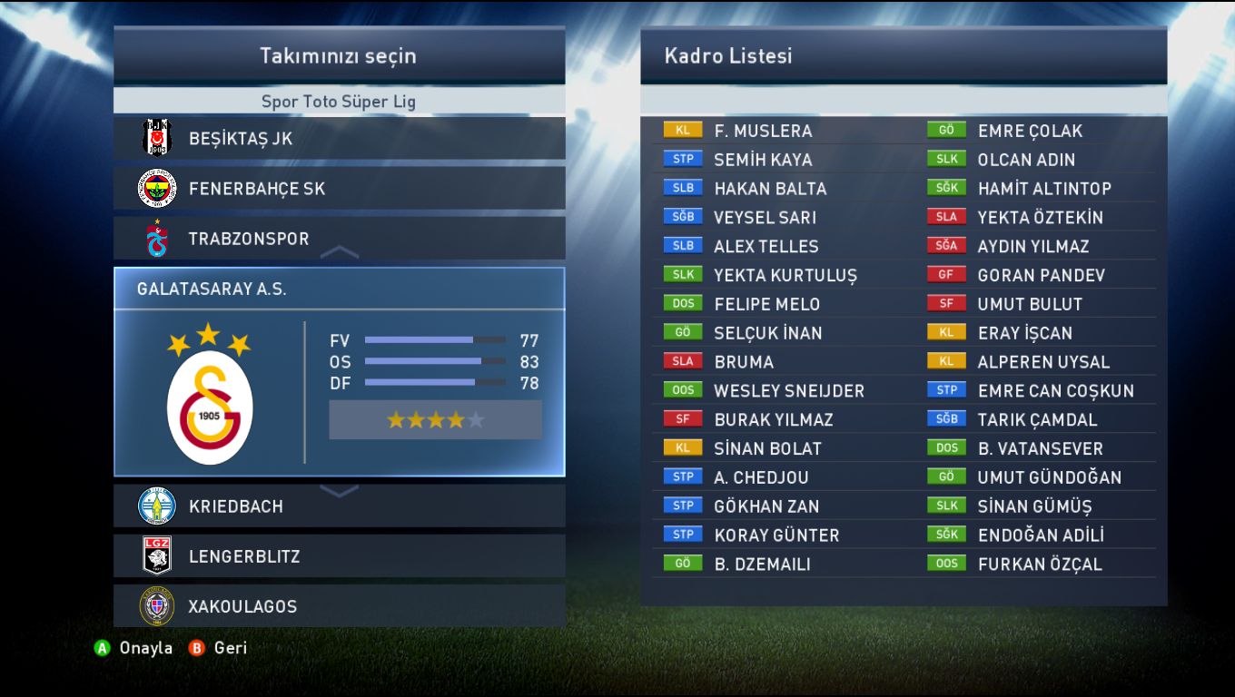  PES 15 4 BÜYÜKLER YAMASI