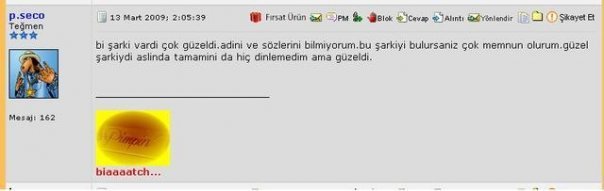  Bi şarkı vardı 2003-2004 lerde moda olan