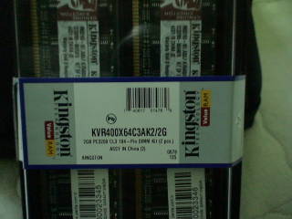  2 GB DDRAM 400 MHz PC3200 (KINGSTON DUAL 2X1GB)