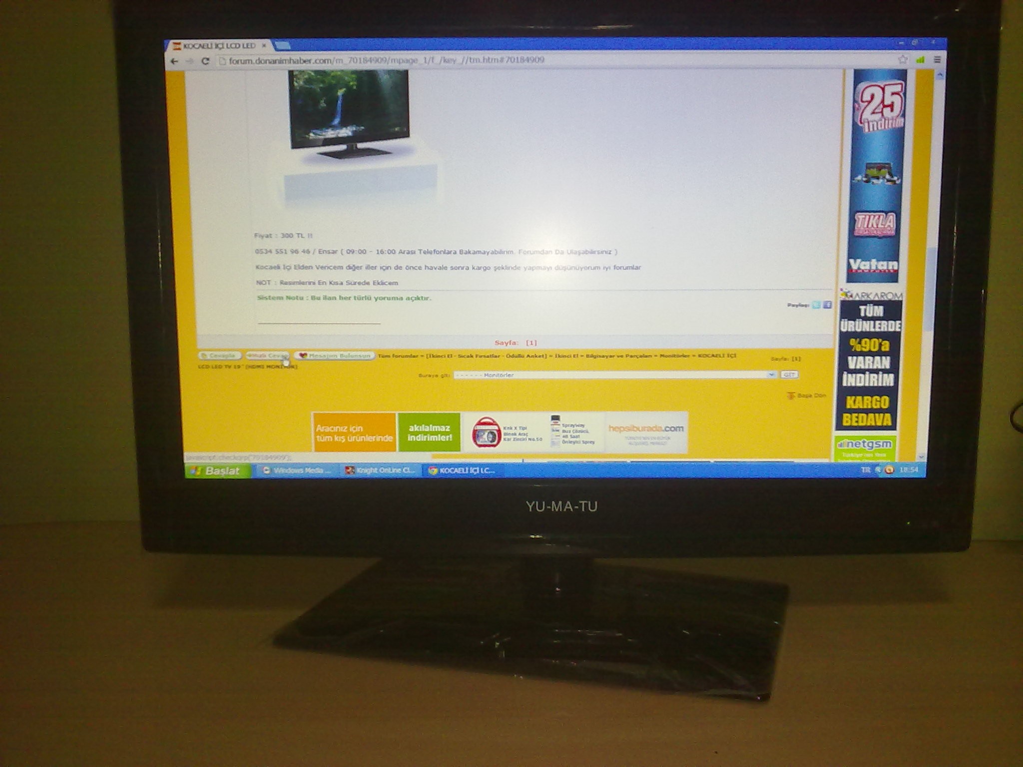  LCD LED TV 19 ' (HDMI MONİTÖR)