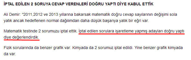  İptal edilen soruları işaretleyen herkesin cevabının doğru kabul edilmesi!