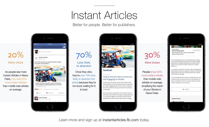 Facebook Instant Articles yolun sonuna geldi