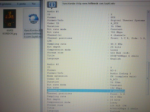  HDD den LCD tv de mkv film izleyip dts sesi sinema sisteminden alabilirmiyim?