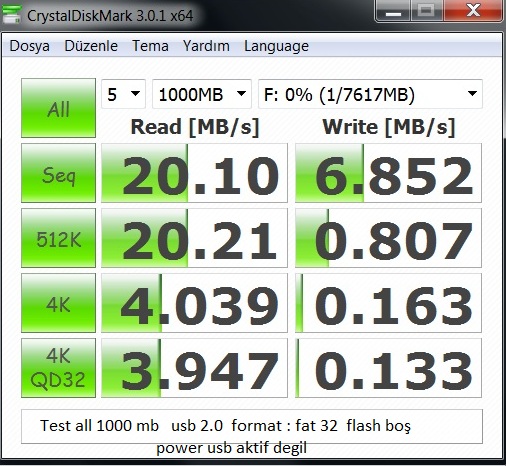  FLASH DISK TEST BAŞLIĞI!!!