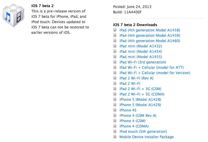  iPad 3 Wifi + Cellular için iOS 7 Beta 2