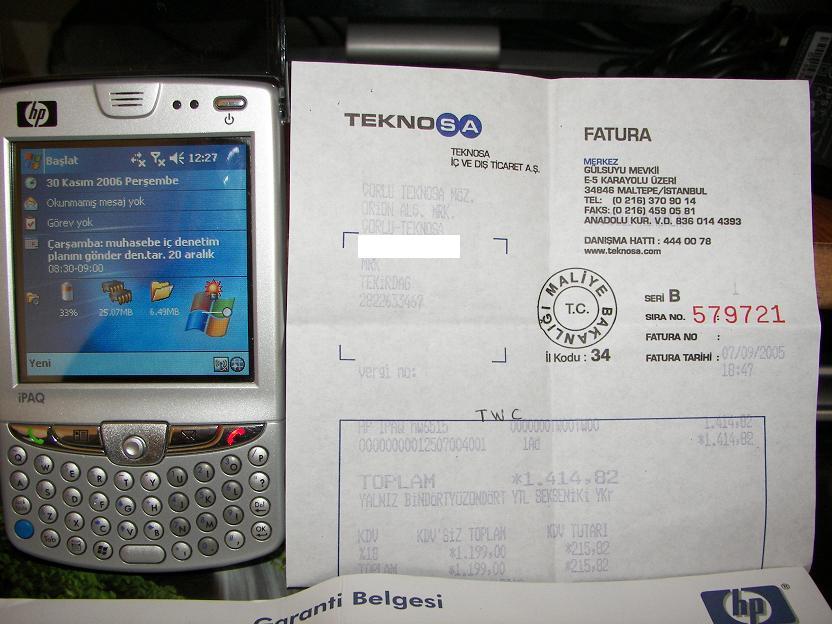  HP IPAQ HW6515  (PDA + CEP TELEFONU)